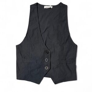 Black vest with belt detail- size large